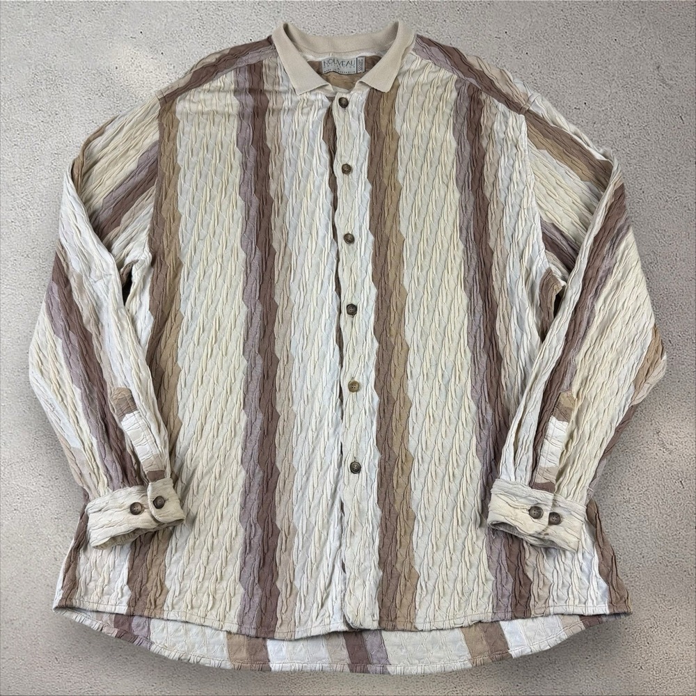VTG‎ Coogi 3D Knit Button Sweater Men's XL 90s Hip-Hop Biggie Shirt Nouveau